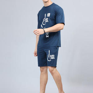 Ensemble t-shirt et short décontractés pour homme, été, 100% coton, tissu polaire à séchage rapide - Product Image 2