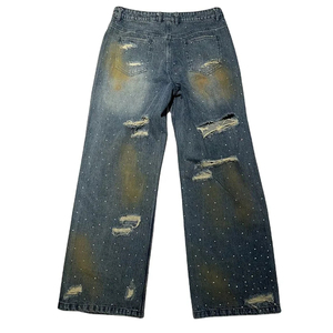 High Street 2026 OEM Distressed Slim Fit Denim <b>Jeans</b> <b>Men</b> Breathable Top Quality Ripped Custom <b>Men's</b> Distressed <b>Jean</b> Pant - Product Image 1