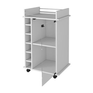 Mueble Bar de Dos Niveles Vegas con Puerta de Vidrio y Seis Compartimentos para Licores, Carrito de Bar Premium - Product Image 2