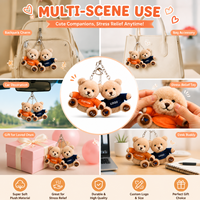 Porte-clés Ours en Peluche Ultra Doux, Breloque de Sac à Dos, Personnalisable avec Logo, Cadeau d'Anniversaire, de Remise de Diplôme ou de Noël