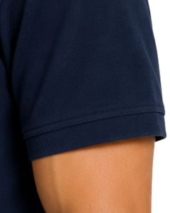 Polo Azul Marino para Hombre, Manga Corta, Tela Piqué de Algodón, Diseño Liso Informal, Cuello Camisero, Personalizable, Camiseta Polo de Golf para Verano - Product Image 3