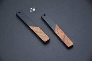 MN EXPORTS Geometric Wood <b>Drop</b> Pendant Earrings Red & Natural Tone Vintage Style Unisex Party Islamic Jewelry - Product Image 2