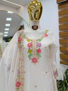 NUEVO SALWAR KAMEEZ DE DISEÑO MODERNO PARA FIESTAS Y BODAS, DE SECADO RÁPIDO, CON TRABAJOS EN RELIEF - Product Image 5