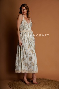 Vestido Maxi Bohemio de Algodón con Lurex para Mujer, Cómodo y Sin Arrugas, para Uso Casual y de Fiesta, a Bajo Precio, Exportación al por Mayor - Product Image 6