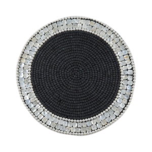 Dark Theme Design <b>Rounded</b> Place <b>mat</b> With Beads Design For Home Decor Tableware Dinning <b>Table</b> Party and Wedding Design Pads - Product Image 1