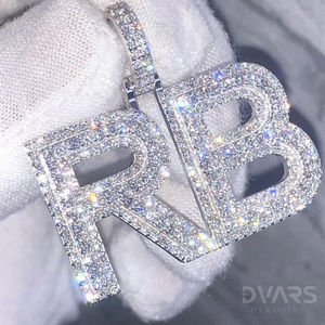 Custom Iced Out VVS Moissanite Luxury Gold Plated Personalized Hip Hop <b>Initial</b> Charm <b>Pendant</b> 925 Sterling <b>Silver</b> - Product Image 1