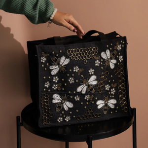 Sac fourre-tout durable et personnalisé à rayures perlées, sacs en perles acryliques faits à la main et colorés, faciles à transporter - Product Image 4