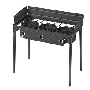 Fornello a Gas Propano per Esterni a 3 Bruciatori in Acciaio al Carbonio Resistente, 225.000 BTU, Fornello da Campeggio LPG per Picnic - Product Image 1