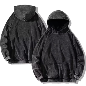Sweat-shirt à capuche unisexe surdimensionné avec fermeture éclair, streetwear, coton épais, confortable, élégant, design vintage, lourd - Product Image 1