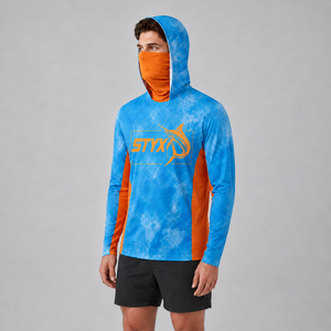 Full Sublimation Fishing <b>Hoodie</b> With Face Mask Men's UPF50+ Quick Dry Long Sleeve Summer Fishing Shirt Custom Logo Wholesale - Product Image 4