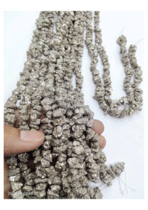 Cuentas de Piedras Preciosas de Pirita Natural Genuina de Perú y Ágata Mirani de Rajastán con Temática de Amor - Product Image 2