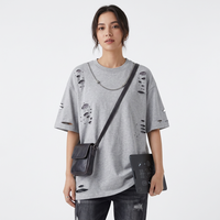 Oversized Gray 100% Cotton Breathable T-Shirt Short Sleeve O-Neck Street Style Men's Jersey Knitted Solid Color Washed Design