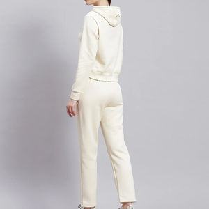 Chándal de secado rápido para mujer, 100% algodón, color sólido, chándal transpirable para mujer con logotipo personalizado, chándal premium personalizado para mujer - Product Image 2