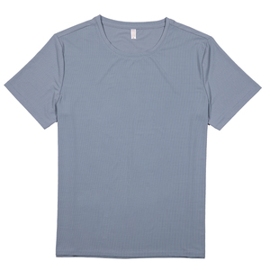 T-shirt en polyester à manches courtes pour homme, col rond, séchage rapide, coupe classique, couleur unie, jersey tricoté - Product Image 6