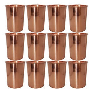 Custom Logo Copper Water Glass <b>Personalized</b> Copper Water Glass Lacquered Finish Copper Water Glass Wholesale Copper Water Glass - Product Image 5