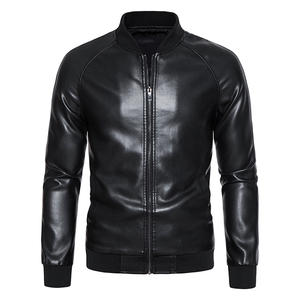 Chaqueta de cuero para motocicleta, nueva colección de primavera, estilo europeo y americano, moderna, ajustada, elegante y versátil, con solapa, para ciclismo. - Product Image 1