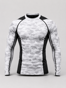 WEAVEON Rashguard Homme Manches Longues Modèle WE-RG-010 180g Spandex/Nylon Respirant Impression Numérique Logo Avant Brodé - Product Image 1