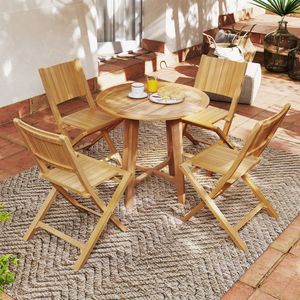 2 Sedie da Pranzo da Esterno in Legno Teak con Seduta a Doghe - Elegante Arredo da Giardino - Product Image 5