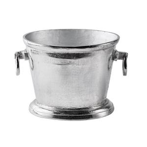Refroidisseur à vin rond en aluminium moulé de qualité supérieure avec poignée en forme de tête de renne, finition argentée, seau à glace pour champagne, articles de bar - Product Image 4