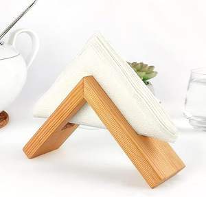 Porte-serviettes en bois en forme de V, taille 15 cm, design compact pour la table à manger, la cuisine, le comptoir, la décoration d'hôtel - Product Image 4