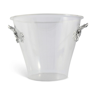 Cubo de hielo de cristal de lujo con asas de aluminio, portátil, a prueba de fugas, de gran capacidad, para enfriar vino, para barra costera - Product Image 1