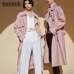 Veste coupe-vent personnalisée en gros, nouvelle collection, avec boucle, style trench-coat britannique classique, mi-longue, décontractée, pour hommes et femmes, début du printemps - Product Image 2