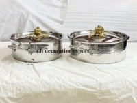 Ensemble de casseroles en acier inoxydable martelé à la main pour la maison et la décoration de table de mariage, ustensiles de cuisine, casseroles avec couvercles en forme de citrouille pour la décoration