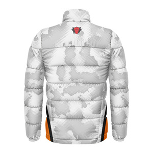 Chaqueta Acolchada Unisex Ligera, Antibacteriana, Resistente al Agua, Totalmente Sublimada, Cortavientos, con Cuello Alto y Cierre de Cremallera, Color Sólido - Product Image 3