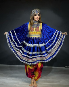 Vestido Kuchi Afgano Vintage Hecho a Mano de Moda con Dupatta, Vestido Largo Tradicional Pakistaní para Mujer con Trabajo de Monedas Vintage - Product Image 3