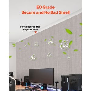 Lot de 5 panneaux acoustiques autocollants en fibre de polyester de 47,2 x 23,6 x 0,4 pouces pour l'insonorisation des murs de villa - Product Image 4