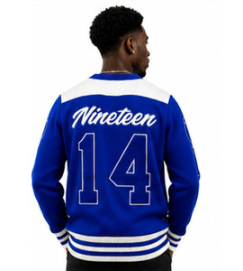 Custom Zeta Phi Beta University <b>Cardigan</b> <b>Men's</b> <b>Long</b> Sleeve Hooded Casual Cotton Knitted Sweater Button Decoration Winter OEM - Product Image 2