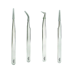 Pinzas para Extensión de Pestañas con Punta de Fibra, Agarre de Diamante, Color Negro Plasma, con Etiqueta Privada, Pinzas de Volumen Ruso de 90 Grados - Product Image 5