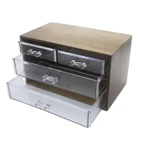 Tabletop 4 Drawers Organizer Makeup Drawer Box Plastic Storage Drawers