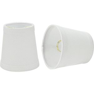 Set di 2 Paralumi Bianchi per Lampadario a Clip Empire, 3 Pollici in Alto x 4 Pollici in Largo x 4 Pollici di Altezza Inclinata - Product Image 1