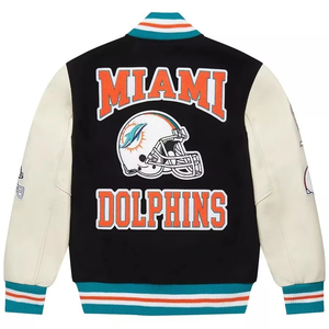 Men's Casual Winter <b>Canvas</b> Bomber Varsity Jacket Breathable Eco-Friendly Windproof Waterproof Embroidered Stand OEM Front - Product Image 2