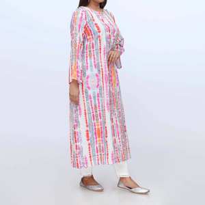 1PC Chemise longue en soie imprimée PW3126 disponible en taille XS - Product Image 2