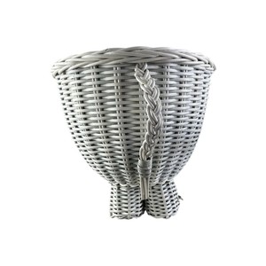 Cesta de Almacenamiento de Ratán Gris Tejida a Mano, Ecológica, para Interiores y Exteriores, Maceta para Flores, Suculentas, Juguetes para Niños - Product Image 5