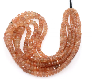 AAA + Natural Sunstone facetado Rondelle Beads 4-7mm Sunstone Beads para joyería - Product Image 3