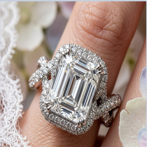 แหวนแต่งงานกึ่งภูเขาเพชรแท้18K คุณภาพสูงระดับไฮเอนด์จากโรงงานจีน - Product Image 2