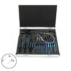 Ensemble d'instruments de chirurgie ophtalmique pour la cataracte de classe I certifié CE, 21 pièces, avec boîte de rangement, Jamso Industries JI-4592 - Product Image 1