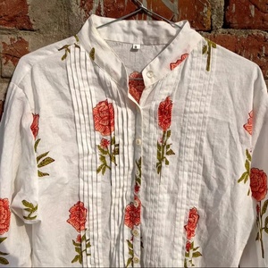 ชุดเดรสยาวปานกลางสำหรับผู้หญิง พิมพ์ลายด้วยมือ ผ้าฝ้ายอินเดีย 100% พร้อมเทคนิคการปักแบบอินเดีย สไตล์ทูนิก - Product Image 4