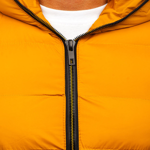 Gilet matelassé sans manches pour homme, personnalisable OEM/ODM avec logo, doublure en peluche unie et extérieur en lin, idéal pour l'hiver - Product Image 3