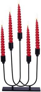 Fireplace Candelabra Black Metal Taper Candle Holders Candlesticks Set 5 Arm Iron Candle Holder for Party Decorations - Product Image 3