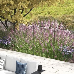 Barrière de jardin en métal à 4 panneaux avec motif tourbillonnant, clôture décorative 3D facile à assembler pour animaux de compagnie, bordure de parterre de fleurs pour la décoration paysagère - Product Image 2