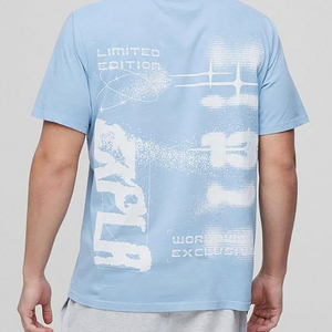 เสื้อยืดผู้ชายสีฟ้าอ่อนลายกราฟิกสำรวจอวกาศ สไตล์วินเทจ สำหรับฤดูร้อน รุ่นใหม่ล่าสุด ขายส่ง รับทำโลโก้ตามสั่ง - Product Image 4