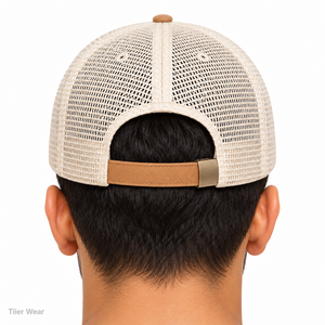 Casquettes de camionneur en coton à 5 panneaux personnalisées, pré-courbées, en maille, pour le cyclisme décontracté, avec logo brodé personnalisé, pour usage quotidien, vente en gros - Product Image 4