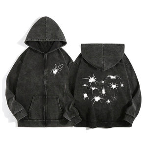 Sudadera con Capucha Oversize Harajuku Wearpex Unisex de Algodón 100% con Cremallera Completa, Forro Polar, Estampado Gráfico Frontal, Cortavientos y Ecológica para Invierno - Product Image 6