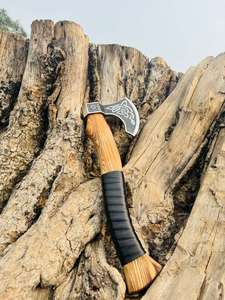 Tomahawk Vikingo Hecho a Mano con Acero de Alto Carbono, Mango de Acero de Grado Industrial, 1.5 kg, Funda de Cuero, para Camping y Uso al Aire Libre, 1 Año de Garantía - Product Image 5