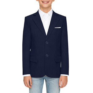 Blazer pour garçons, école primaire, col cranté, mélange de polyester, coupe ajustée, uniforme décontracté pour enfants - Product Image 1