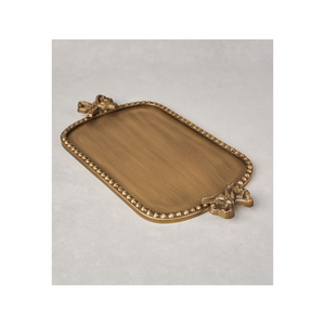 Bandeja de servir de madera y metal, elegante y decorativa, para té, café, bocadillos, postres y dulces. - Product Image 6